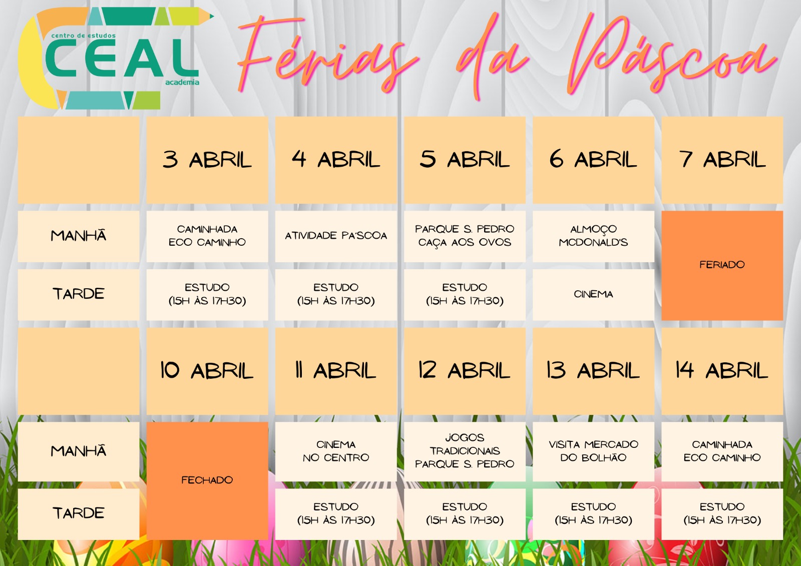 Calendário para a Páscoa 2023